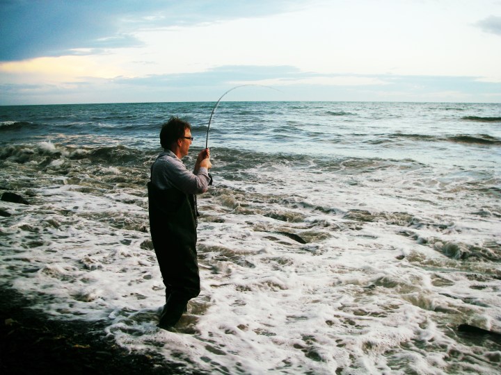 6 Richard Ladle into a good mullet caught on a dry maggot fly baited with maggots