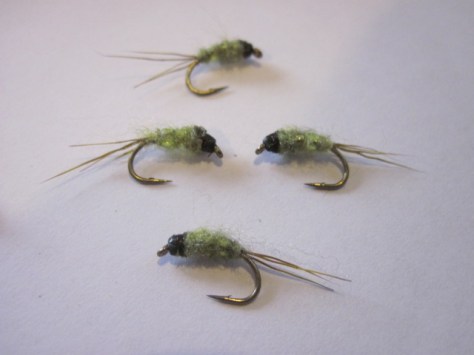 Glass bead nymphs - Olive